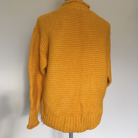 Lou & Grey Cropped Mock Neck Chunky Knit Hi-lo Hem Sweater, Small 🧡 - Picture 4 of 12